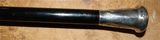 Silver top ebony walking cane